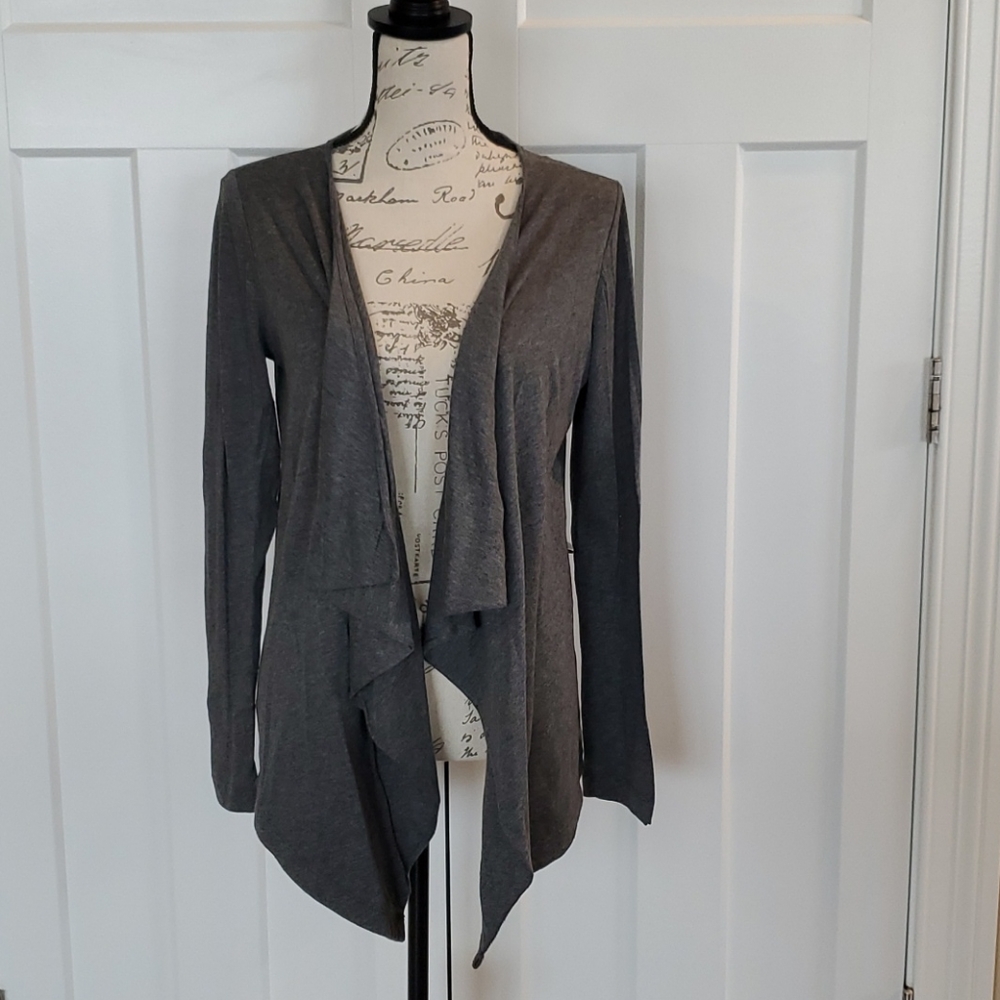 ♦️Lands End grey open waterfall style cardigan♦️ 5 for $25